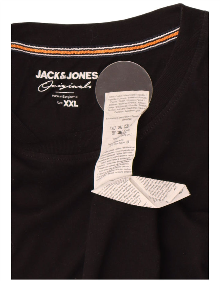 Jack & Jones Camiseta Hombre Top 2XL Algodón Negro