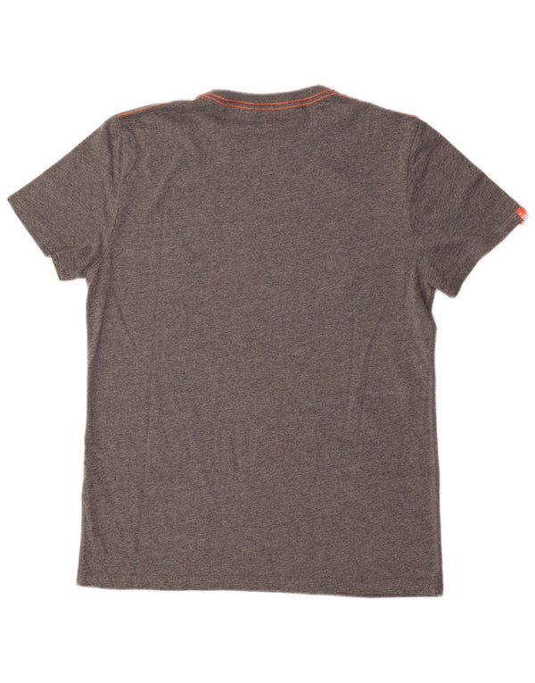 Superdry Hombre Camiseta Gráfica Top XL Algodón Gris