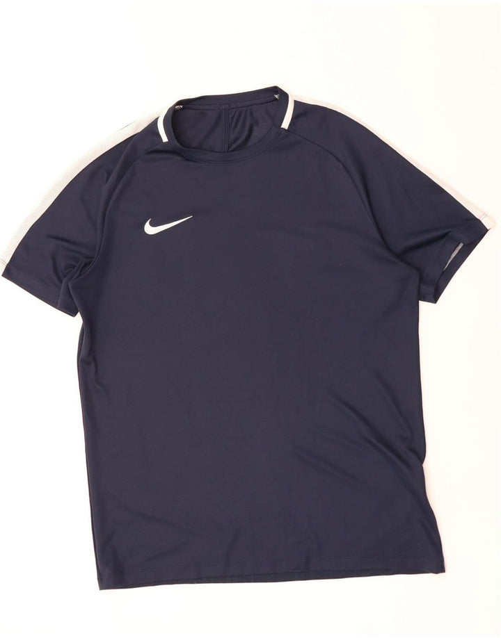 NIKE Camiseta Dri Fit para Hombre Top Grande Azul Marino Colorblock Poliéster