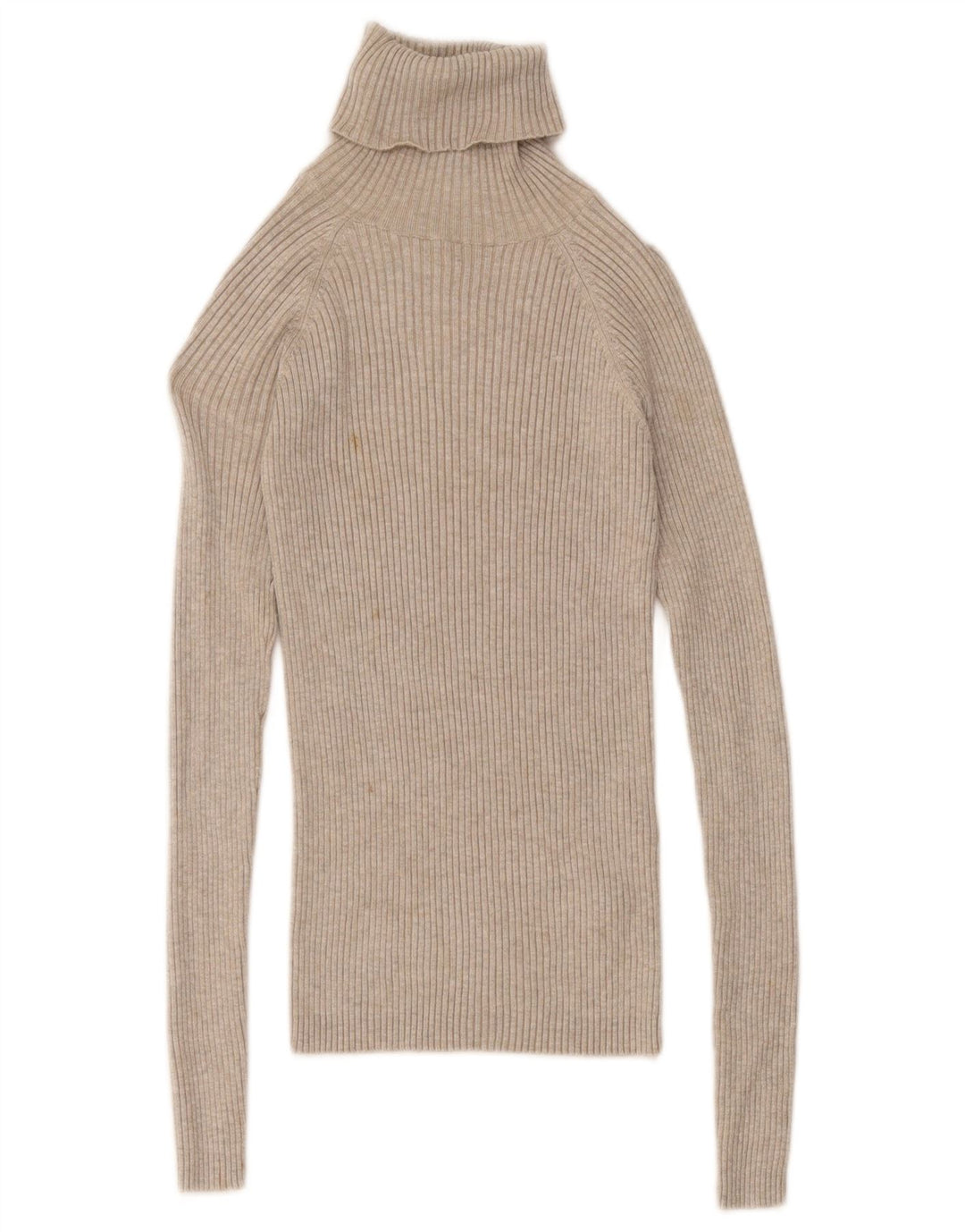 Zara Mujer Top Manga Larga UK 8 Small Gris Viscosa