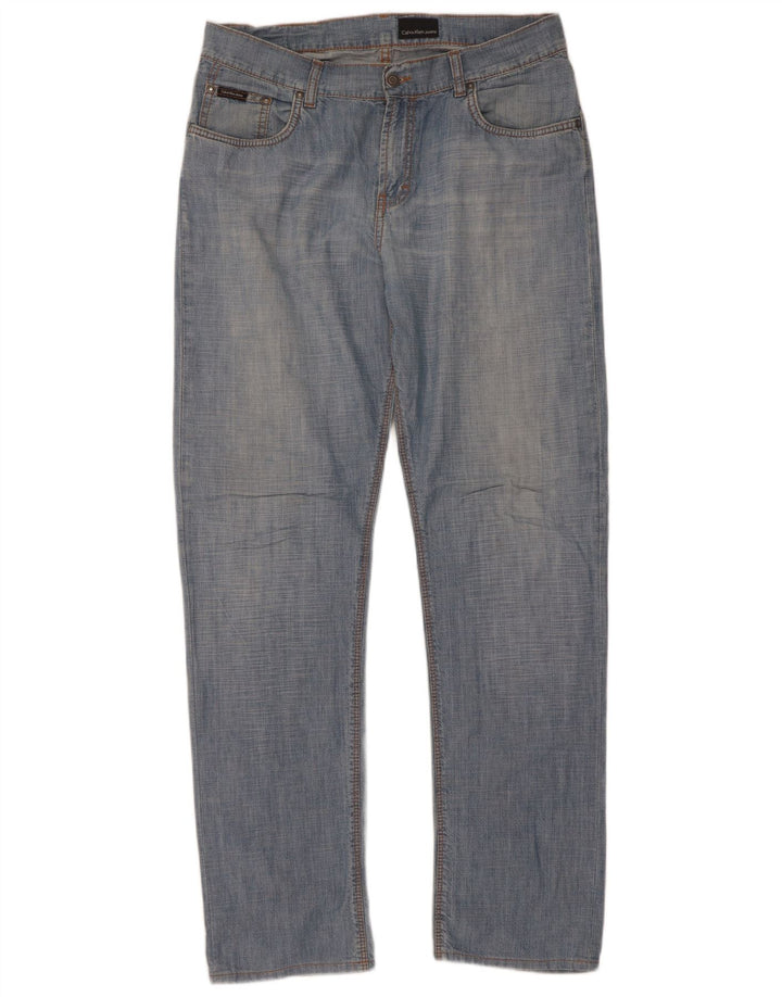 Calvin Klein Jeans rectos para hombre W33 L33 Algodón azul