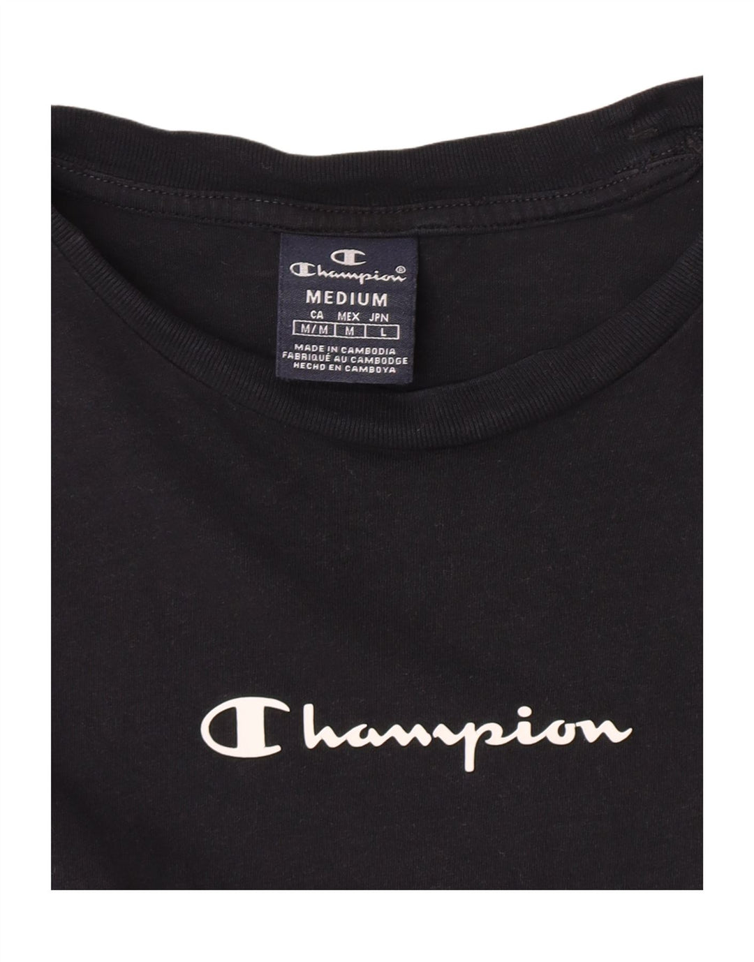 Champion Camiseta Gráfica Para Hombre Top Medium Black Colorblock