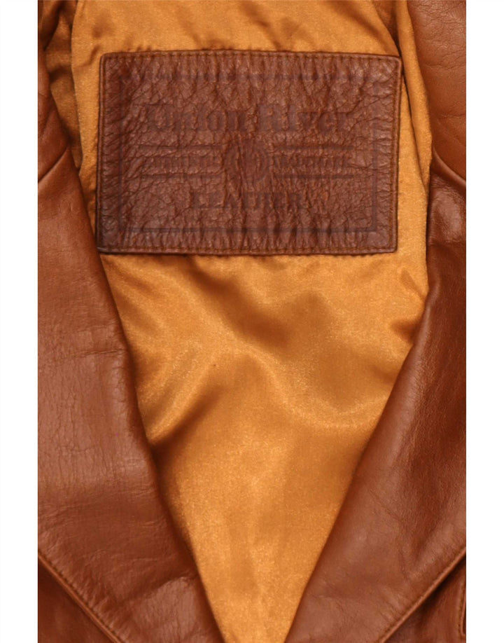 Union River Chaqueta tipo blazer de cuero con 3 botones para hombre EU 48/50 Marrón medio