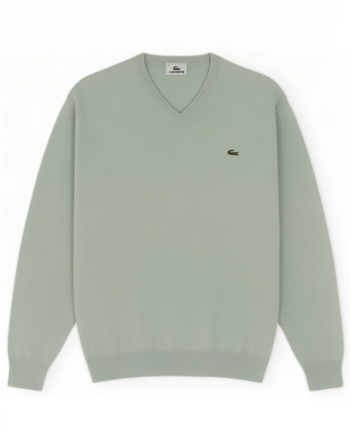 Lacoste - Jersey con cuello en V para hombre, talla 4, algodón turquesa mediano