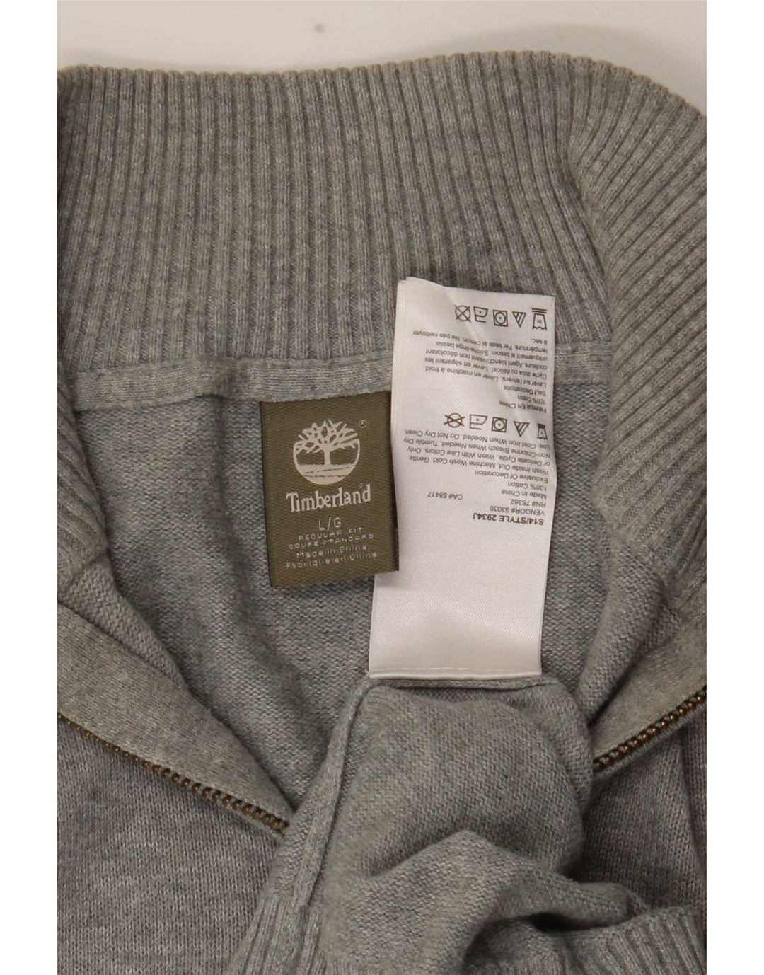 Timberland Suéter tipo jersey con cuello y cremallera de ajuste regular para hombre Algodón gris grande