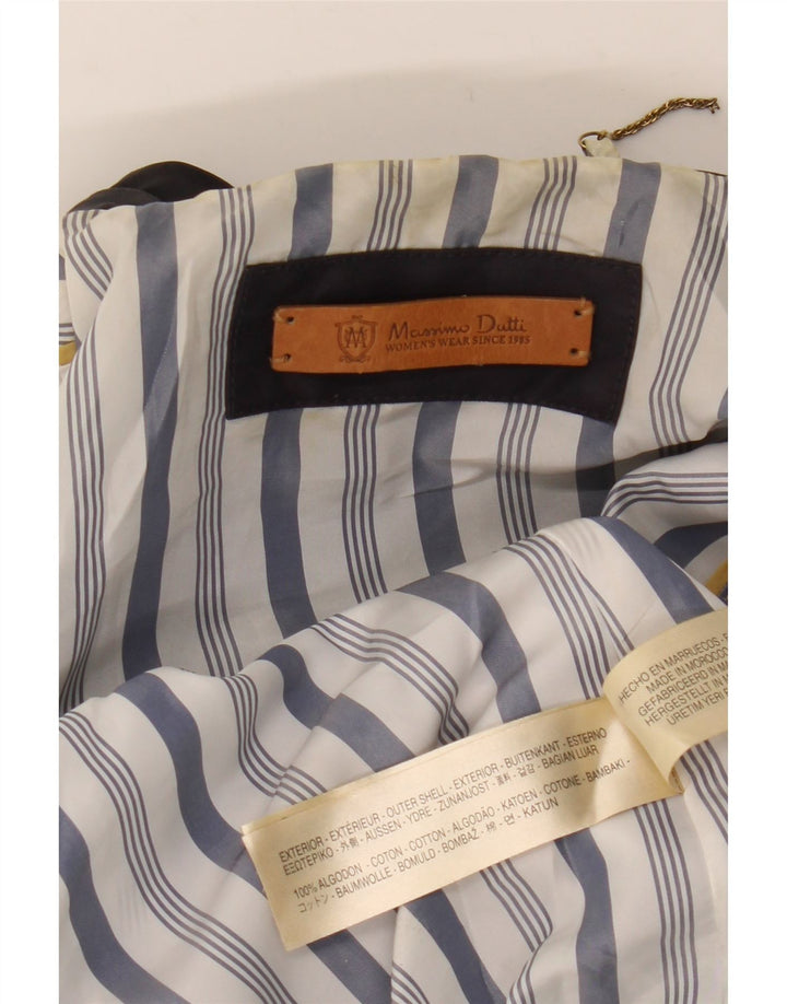 Massimo Dutti Gabardina Mujer UK 40 Medio Azul Marino Algodón