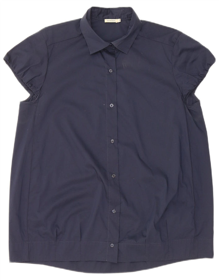 Henry s Blusa de manga corta para mujer IT 44 Azul marino mediano