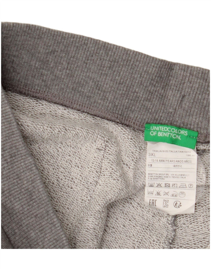 BENETTON Pantalones de chándal para niño Joggers 13-14 años 3XL Gris Algodón