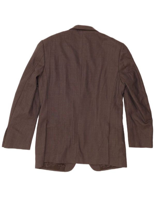 Marks & Spencer Chaqueta tipo blazer de 2 botones para hombre UK 40 Lana moteada marrón medio