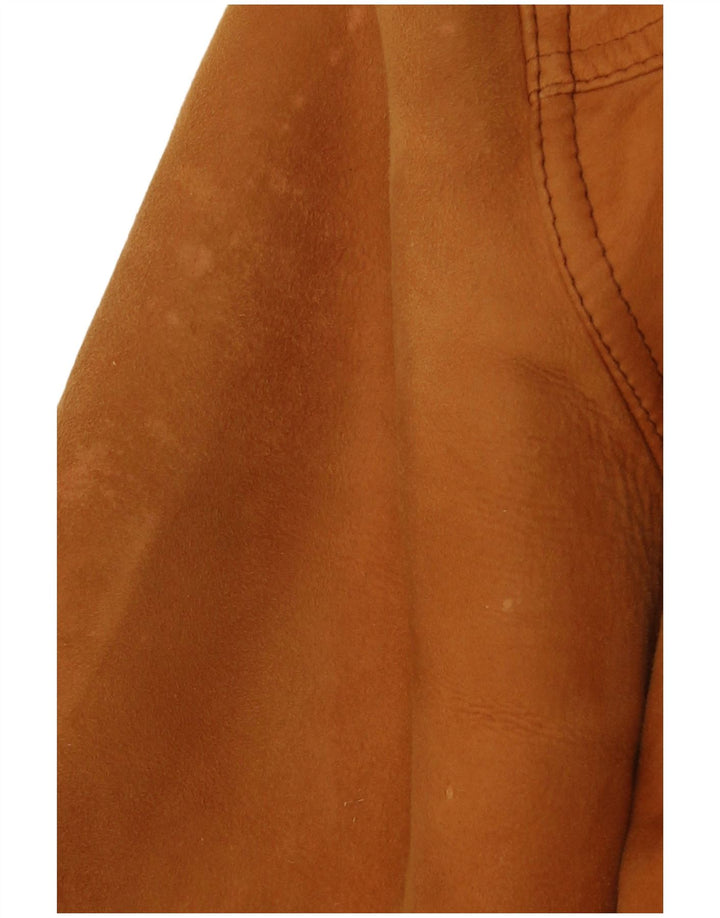 VINTAGE Chaqueta de piel de oveja para hombre Reino Unido 40 Marrón grande