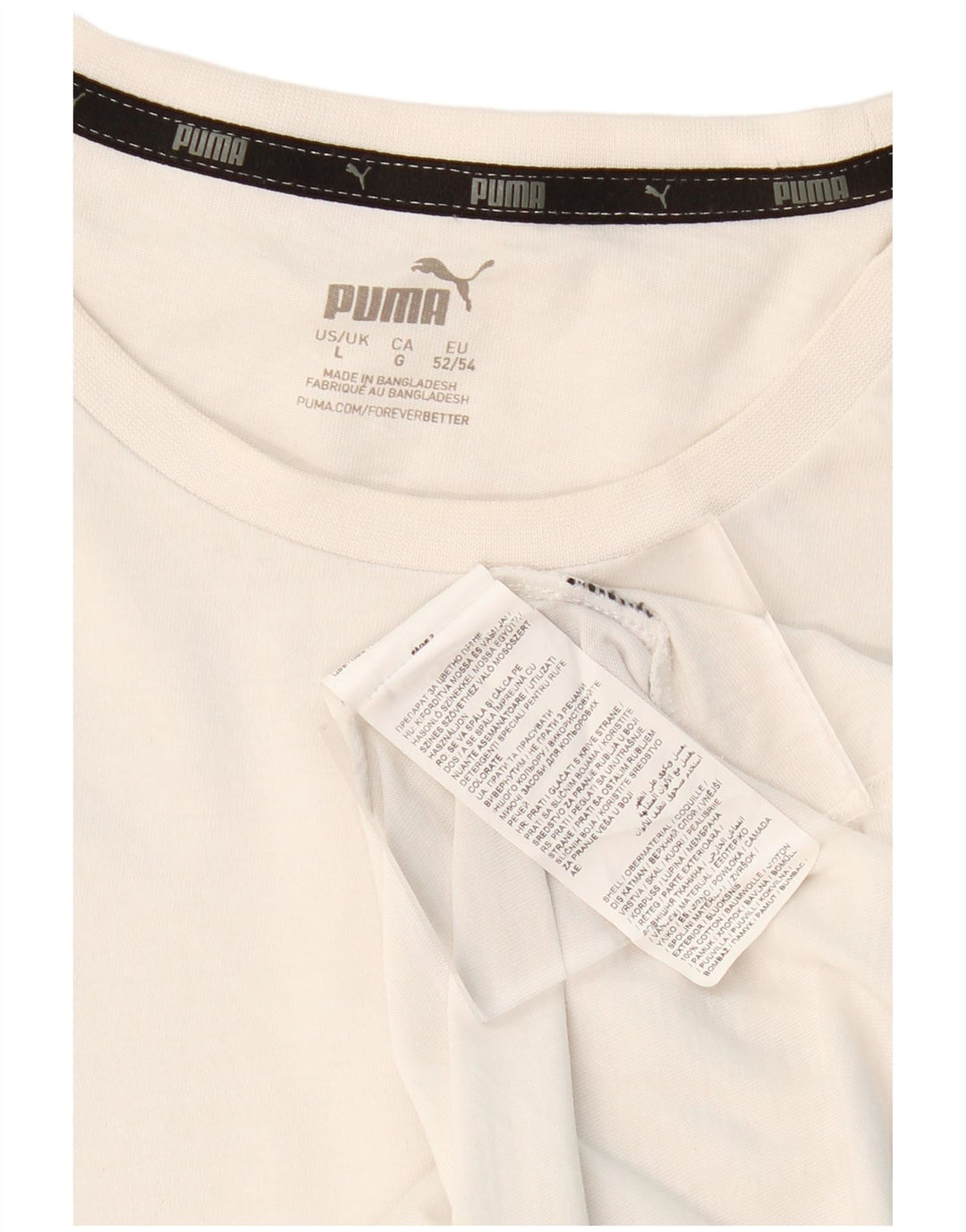 PUMA Camiseta para hombre Top Large White Cotton