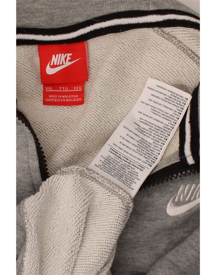 NIKE Mens Zip Hoodie Sweater 2XL Grey Cotton Vintage Nike and Second-Hand Nike from Messina Hembry 