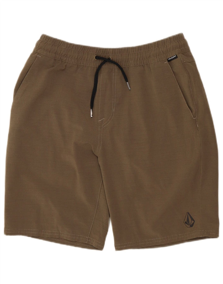 VOLCOM Pantalones cortos casuales para niños 11-12 años grande W26 caqui