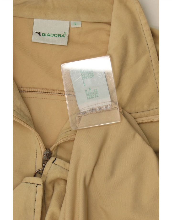 Diadora Hombre Chándal Top Chaqueta Grande Poliéster Beige