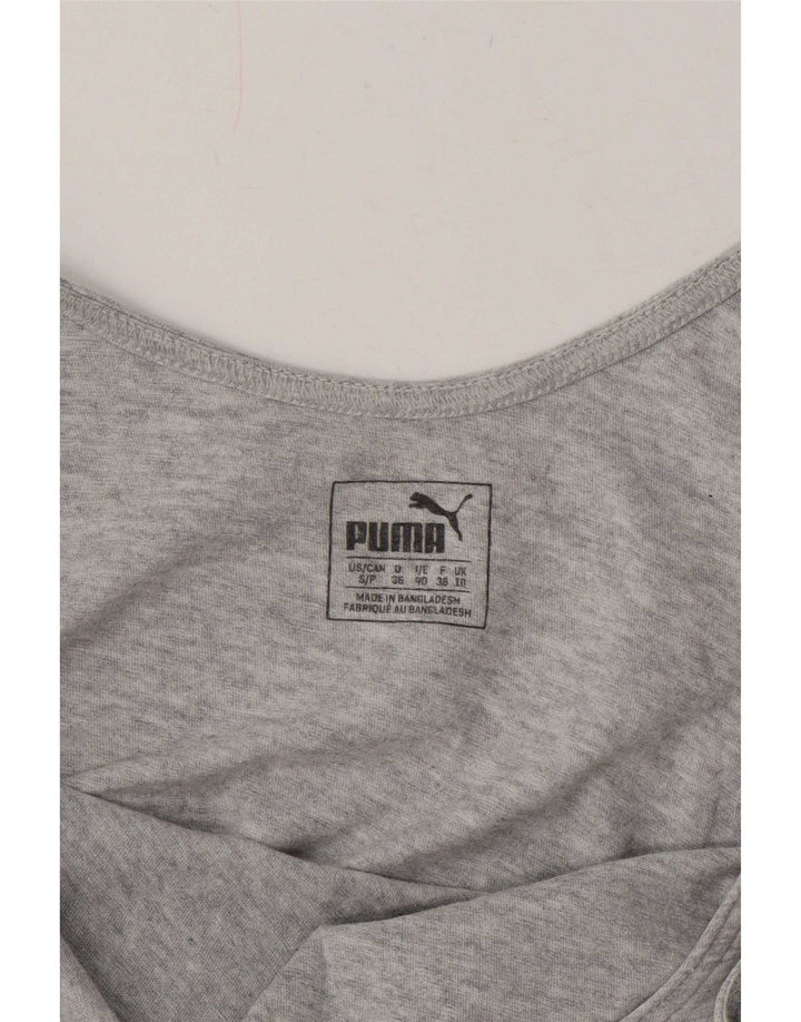 Puma Mujer Gráfico Chaleco Top UK 10 Pequeño Gris Moteado