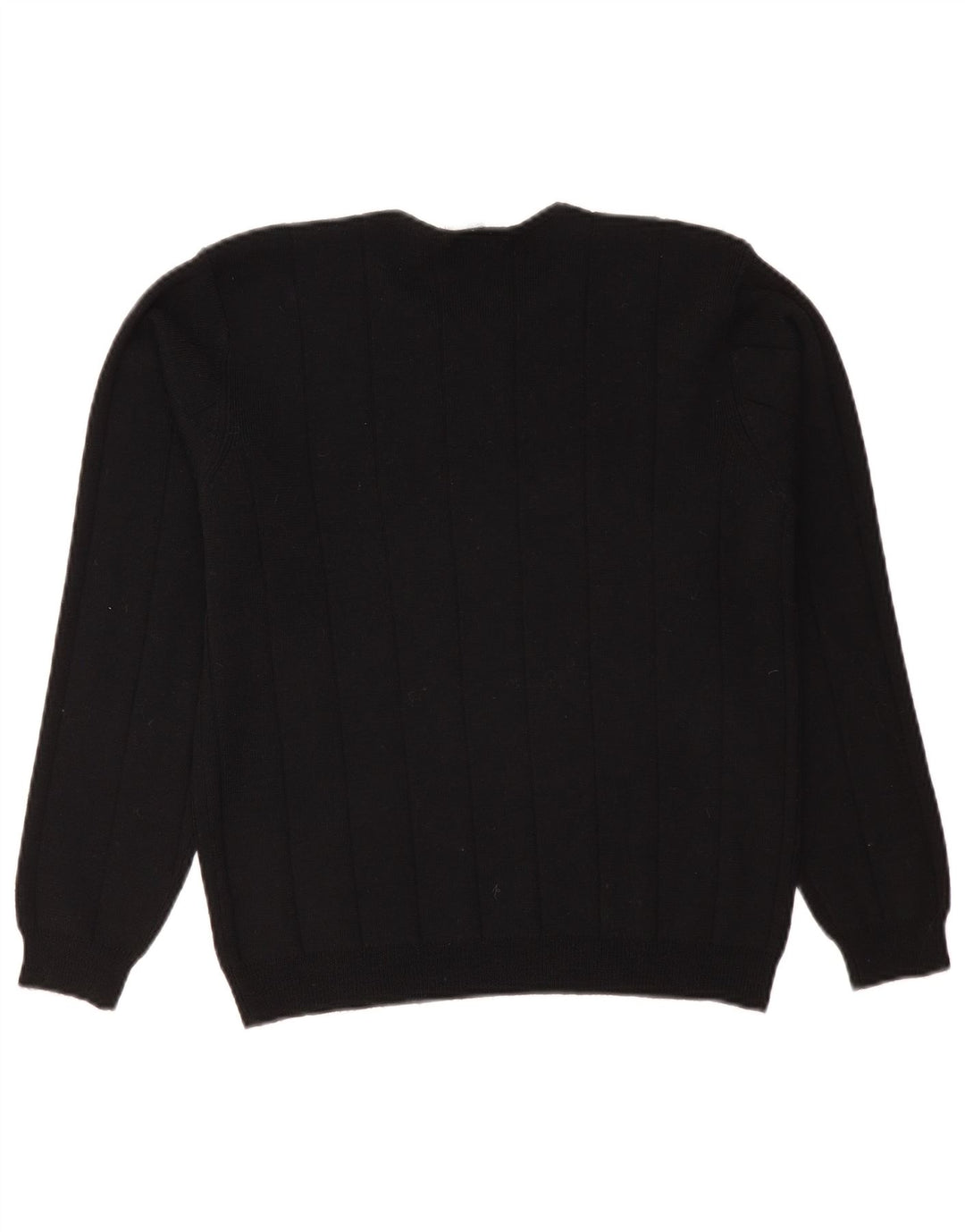 Talbots Jersey de cuello redondo para mujer UK 14 Mediano Lana Merino Negra