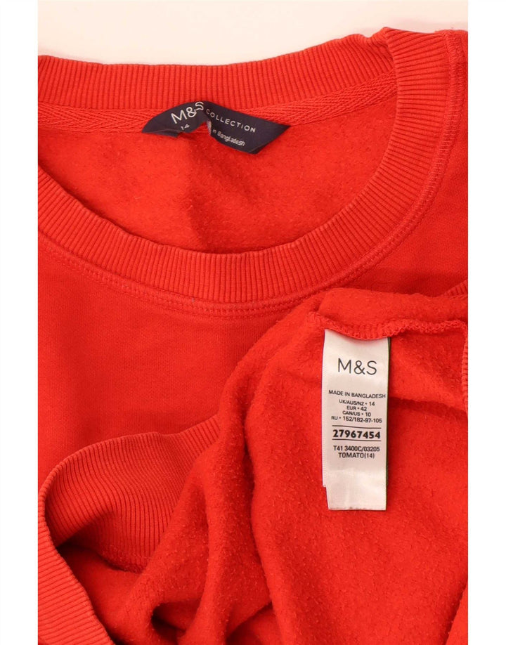 Marks & Spencer Sudadera extragrande con gráfico para mujer, talla 40, color rojo
