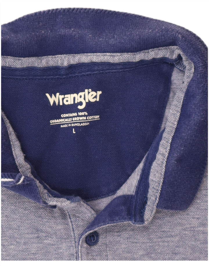 Wrangler Polo para hombre grande de algodón azul marino