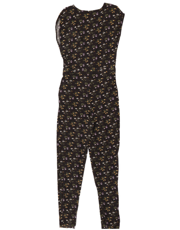 Oasis Mono Sin Mangas para Mujer UK 40 Mediano Viscosa Floral Negra