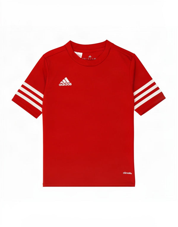 Adidas Boys Climalite T-Shirt Top 7-8 Years Small Red Polyester