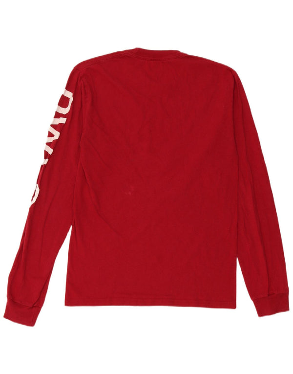Champion Hombres Temple University Graphic Top Manga Larga Pequeño Algodón Rojo