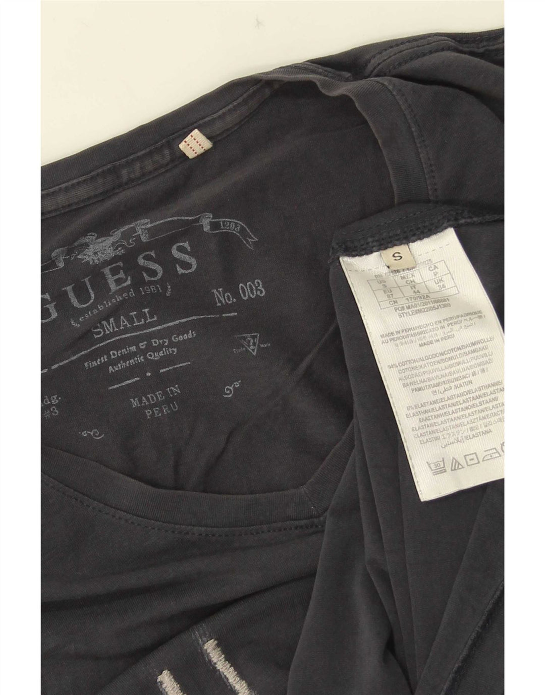 Guess Camiseta Gráfica Para Hombre Top Small Gris Algodón
