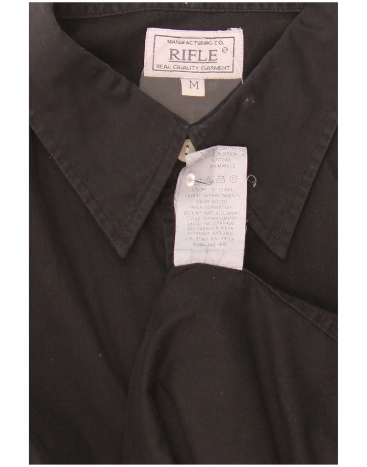 Camisa de corte relajado para hombre Rifle Algodón negro mediano