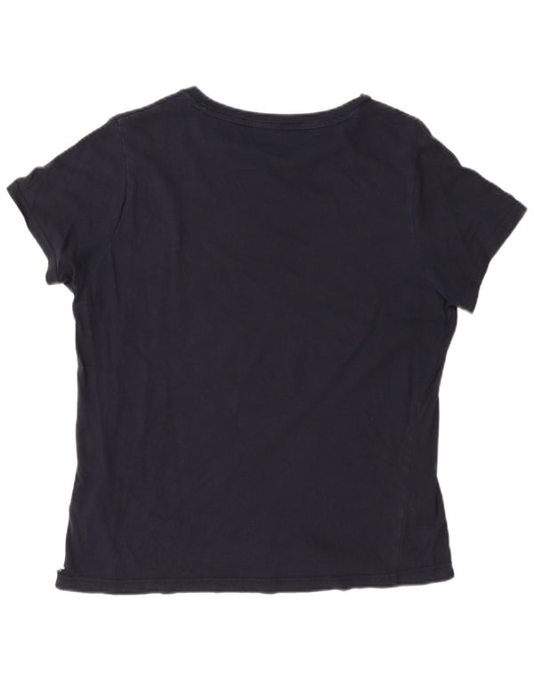 Tommy Hilfiger Camiseta gráfica para mujer Top UK 14 Medium Azul marino Algodón