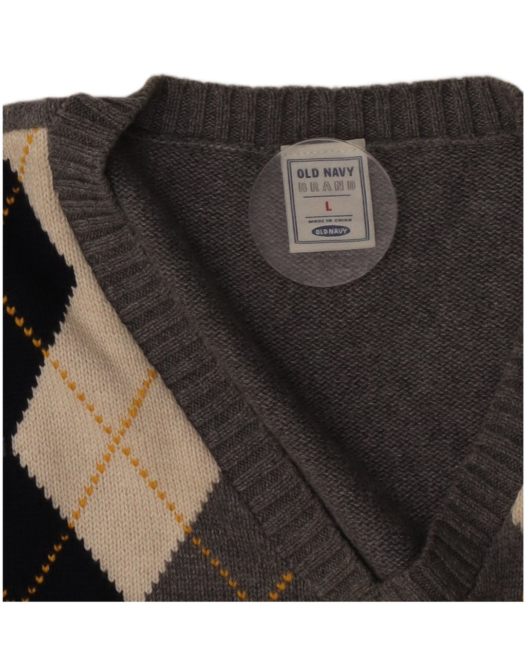 Old Navy - Camiseta sin mangas para hombre, talla grande, algodón gris Argyle/Diamond