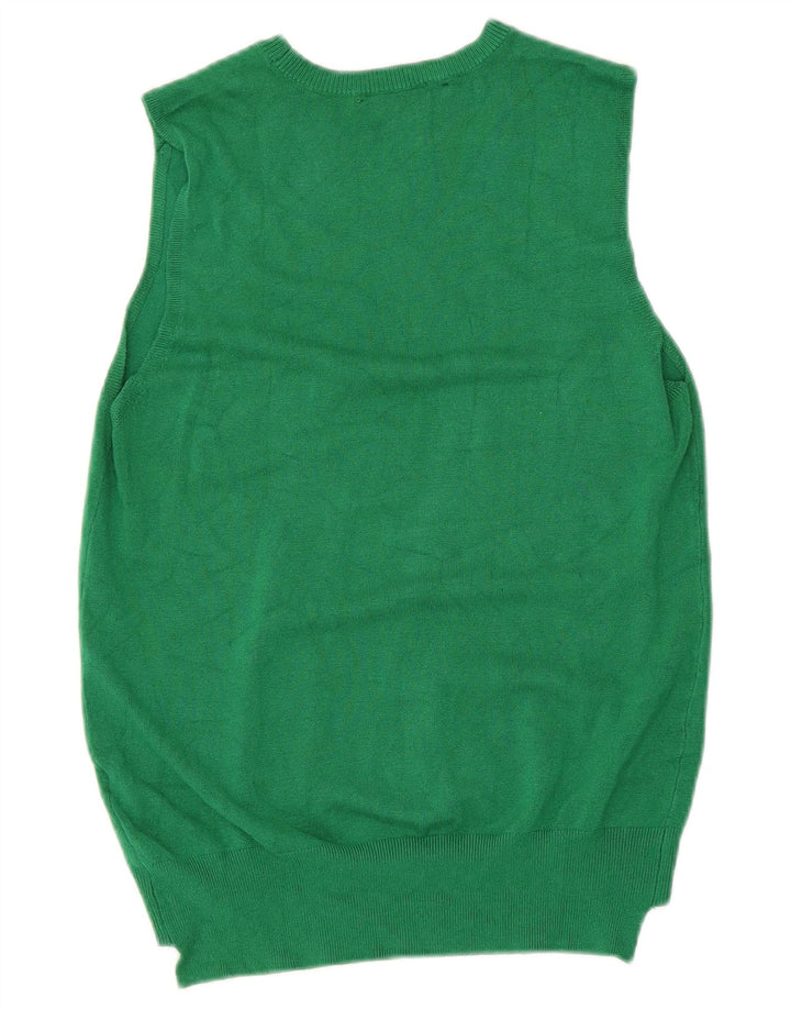 Zara Mujer Chaleco Tank Top UK 12 Viscosa Verde Medio