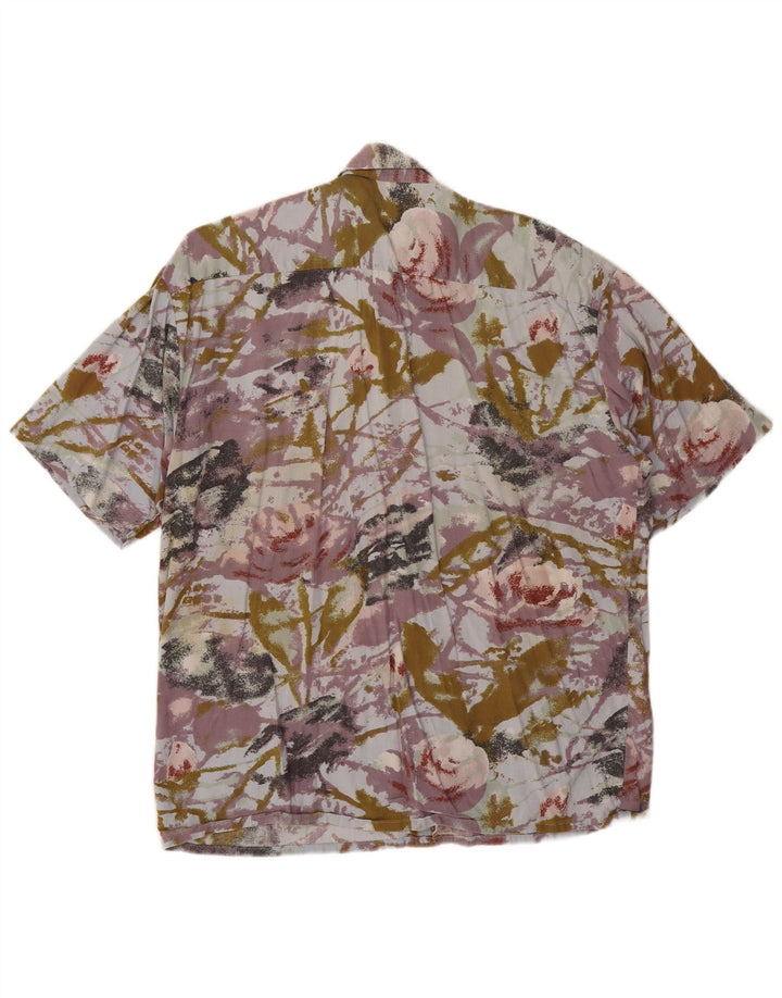 Camisa Vintage Hombre Manga Corta XL Multicolor Floral