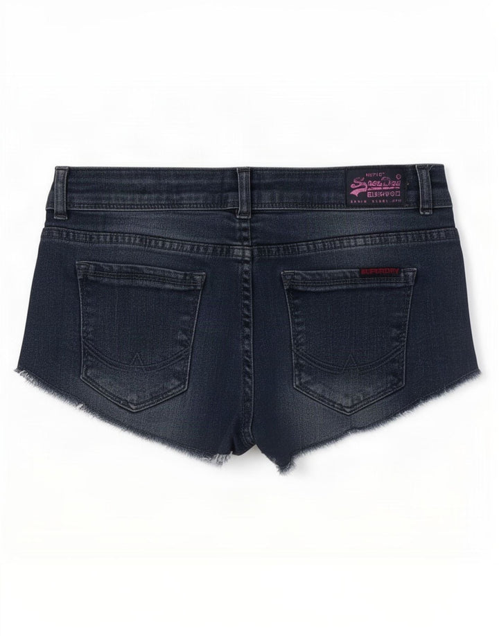 Superdry Mujer Denim Hot Pants Medium W28 Azul