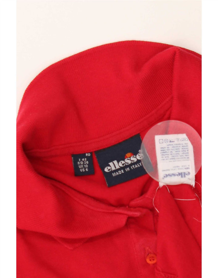 Ellesse Polo para mujer UK 10 Small Red Cotton