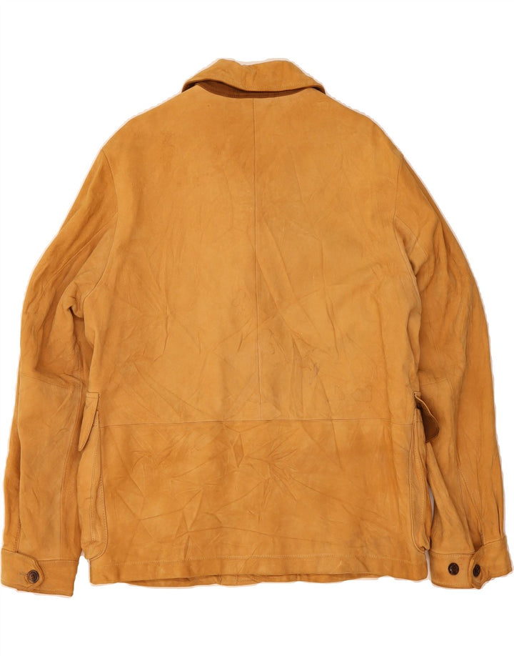 NAUTICA Mens Suede Jacket UK 38 Medium Yellow Leather Vintage Nautica and Second-Hand Nautica from Messina Hembry 