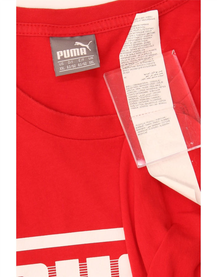 PUMA Mens Graphic T-Shirt Top 2XL Red Cotton