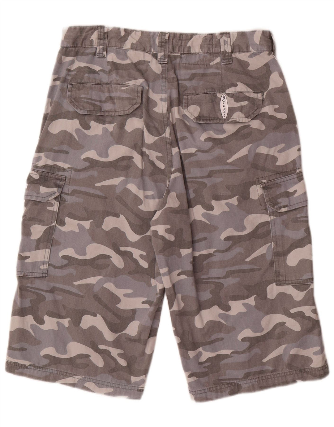 Diadora Pantalones cortos cargo para hombre W34 Algodón de camuflaje gris grande