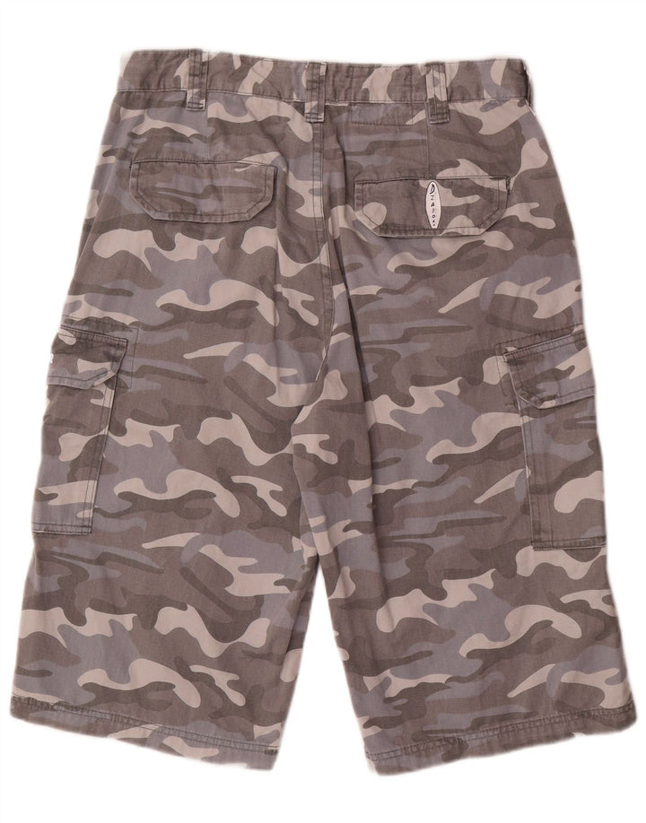 Diadora Pantalones cortos cargo para hombre W34 Algodón de camuflaje gris grande