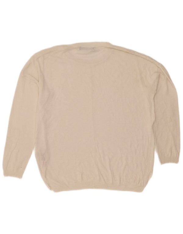 Marks & Spencer Jersey de cuello redondo para mujer UK 44 Viscosa blanca mediana