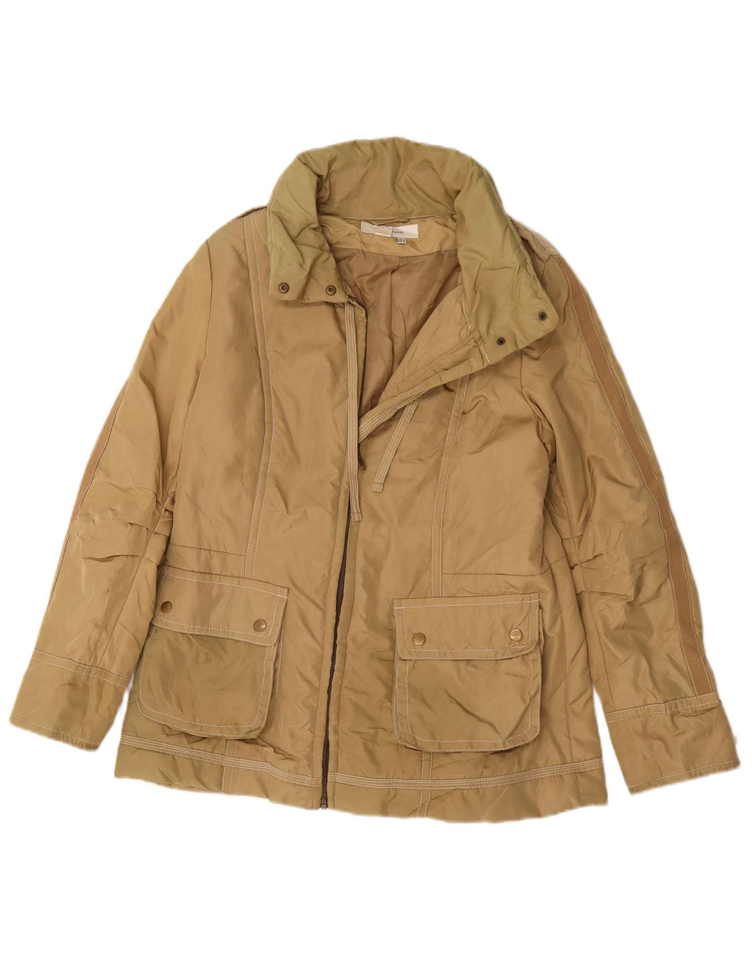 Zara Mujer Chaqueta Utilitaria ES 40 XL Nylon Beige