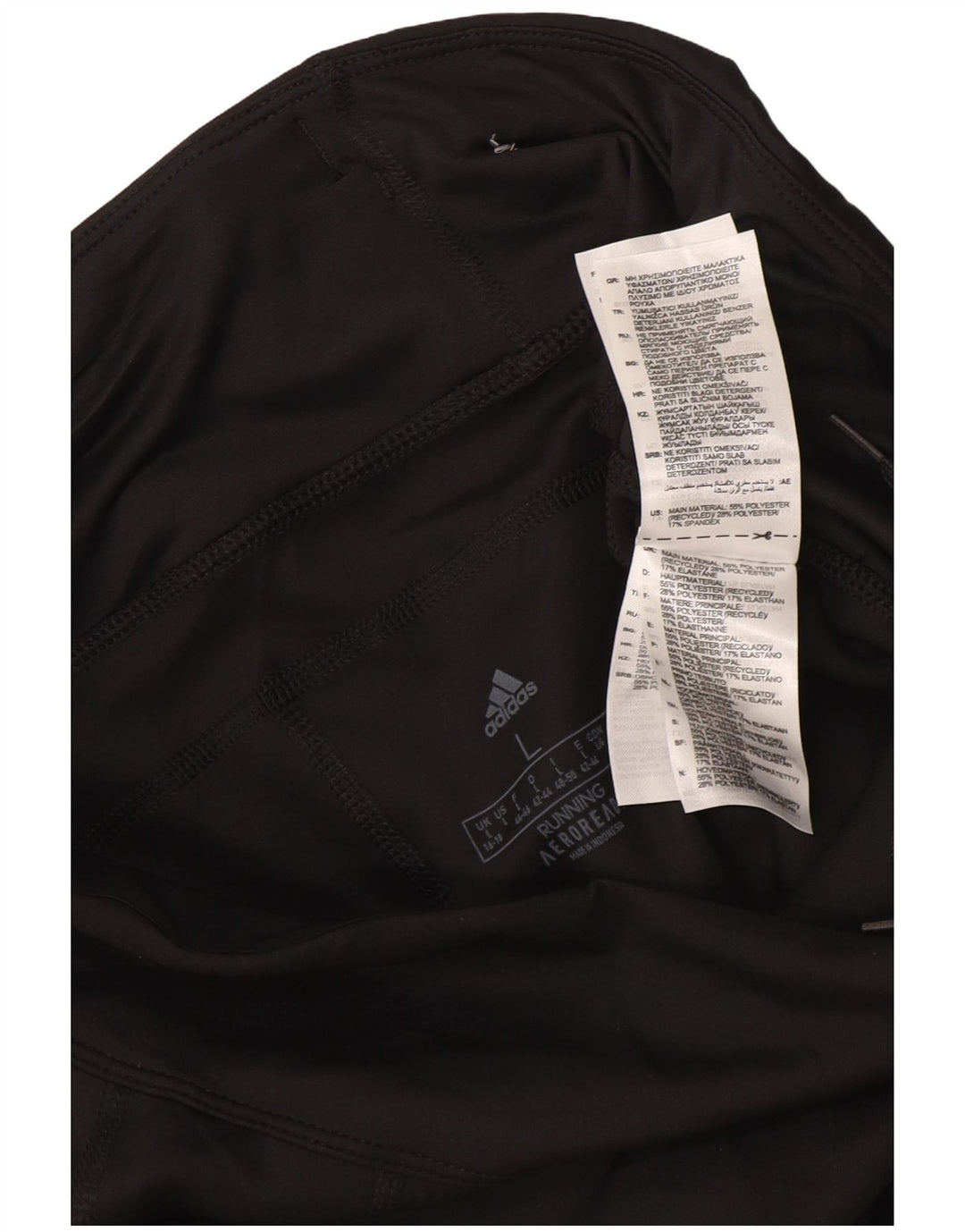 ADIDAS Mujer Aeroready Leggings UK 16/18 Grande Negro Poliéster