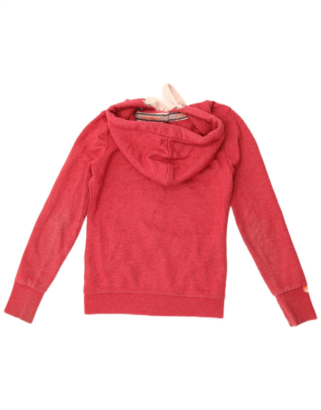 Superdry Sudadera con capucha y cremallera para mujer Reino Unido 10 Small Red Cotton