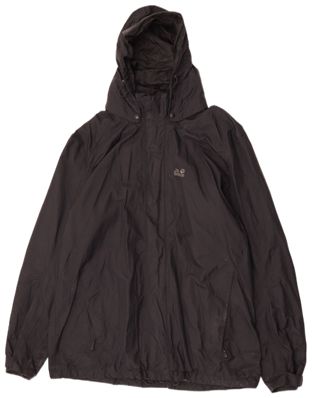 Jack Wolfskin Chaqueta impermeable con capucha para hombre UK 50 3XL Poliamida negra
