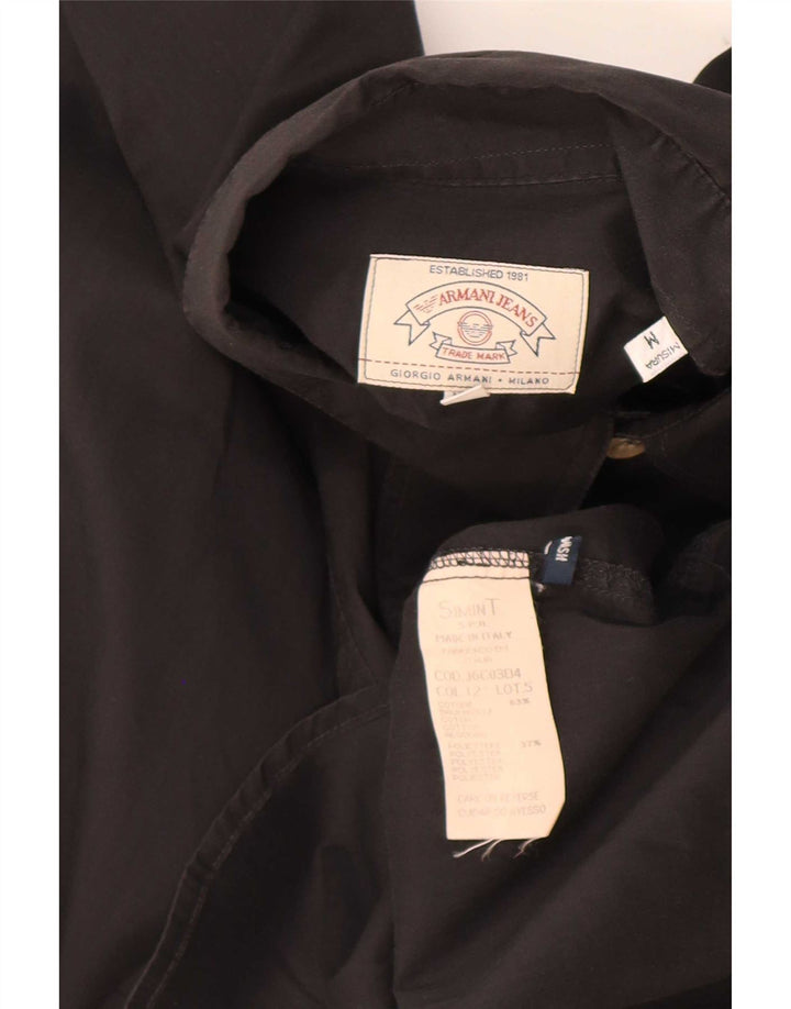Camisa Armani Jeans Hombre Mediana Negro Algodón