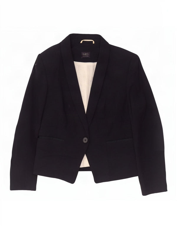 Marks & Spencer Chaqueta tipo blazer con 1 botón para mujer UK 44 Grande Azul marino