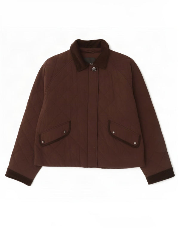 Massimo Dutti Chaqueta Acolchada Extragrande Mujer UK 10 Small Marrón Poliéster