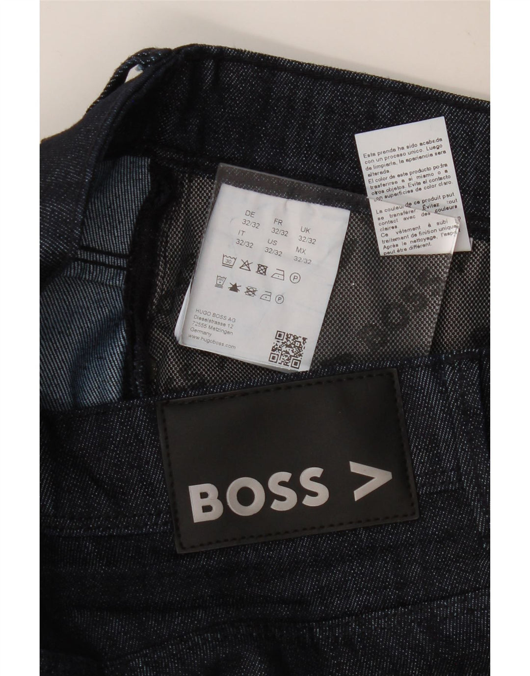 HUGO BOSS Vaqueros rectos rectos para hombre W32 L32 Algodón azul marino