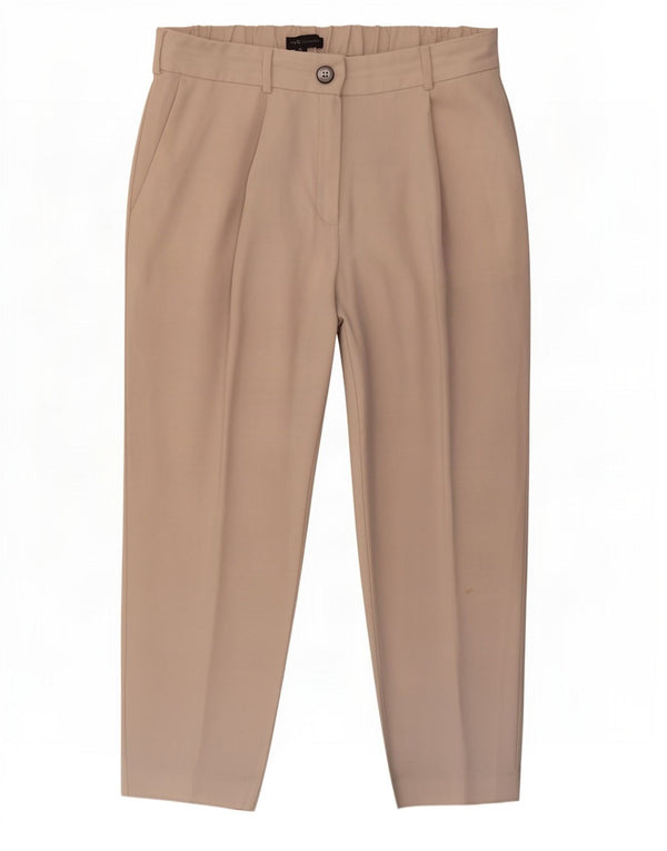 Marks & Spencer Pantalones Cortos de Cintura Alta para Mujer UK 12 Medium W30 L25 Bei