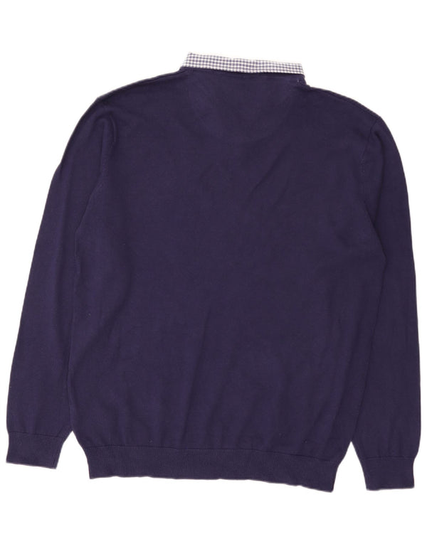 Pierre Cardin Jersey con Cuello en V para Hombre XL Azul Marino Algodón