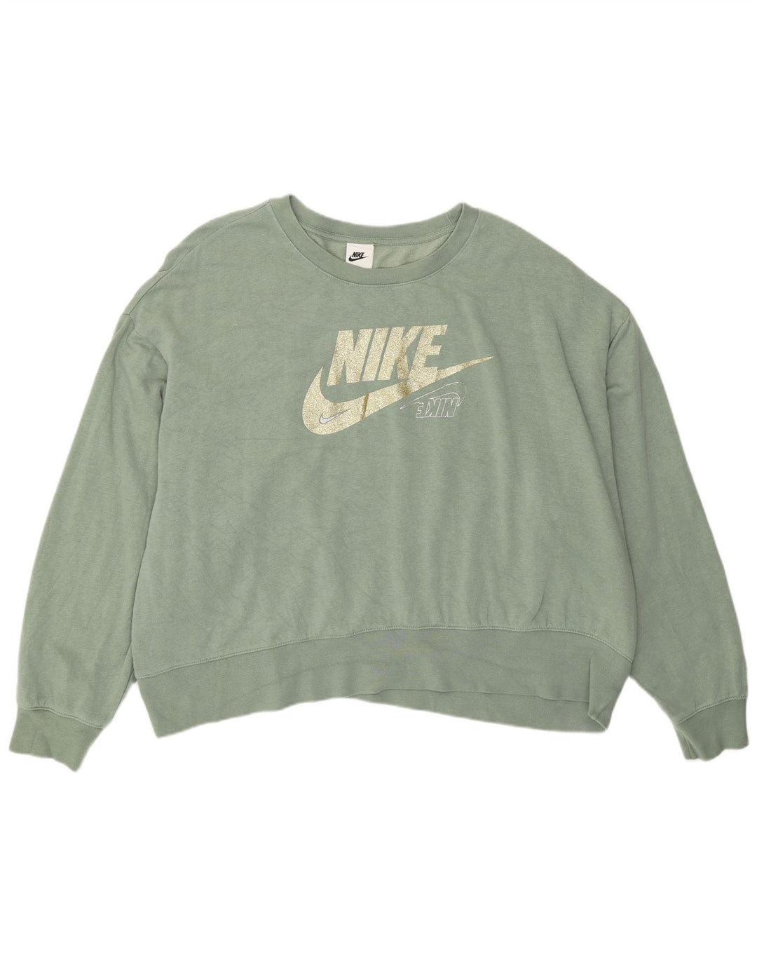 Nike Sudadera extragrande con gráfico para mujer UK 20 2XL Algodón verde