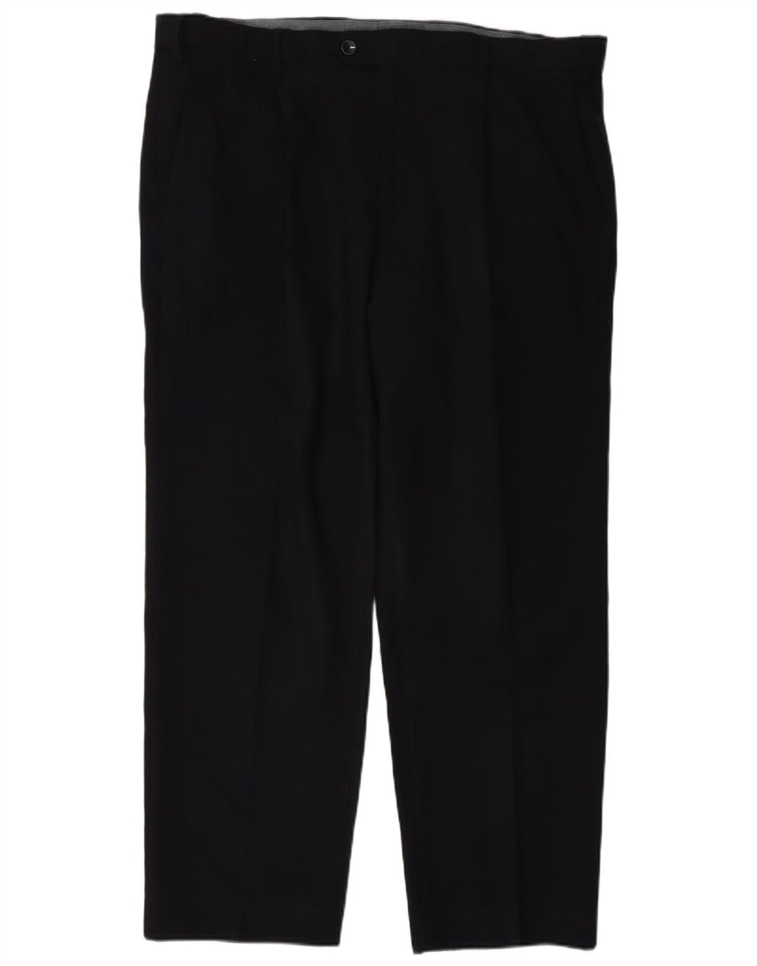 Marks & Spencer Pantalón de traje regular para hombre W38 L29 Poliéster azul marino